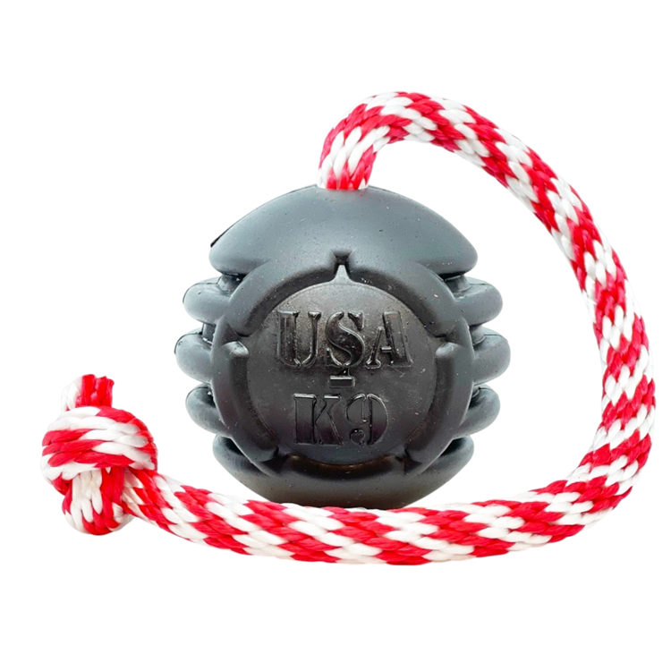 USA-K9 Magnum Stars and Stripes Rubber Dog Toy | K9 Handler Reward Toy | USA Made - BIG FRENCHIES