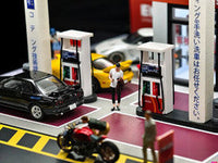 Eneos Japan Gas Station Diorama Set "American Diorama X G-Fans" Series for 1/64 Scale Models by American Diorama