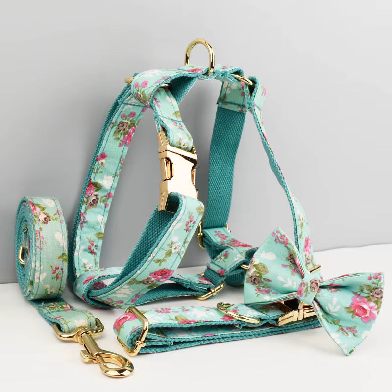 Personalized Blue Blossom Floral Classic Set