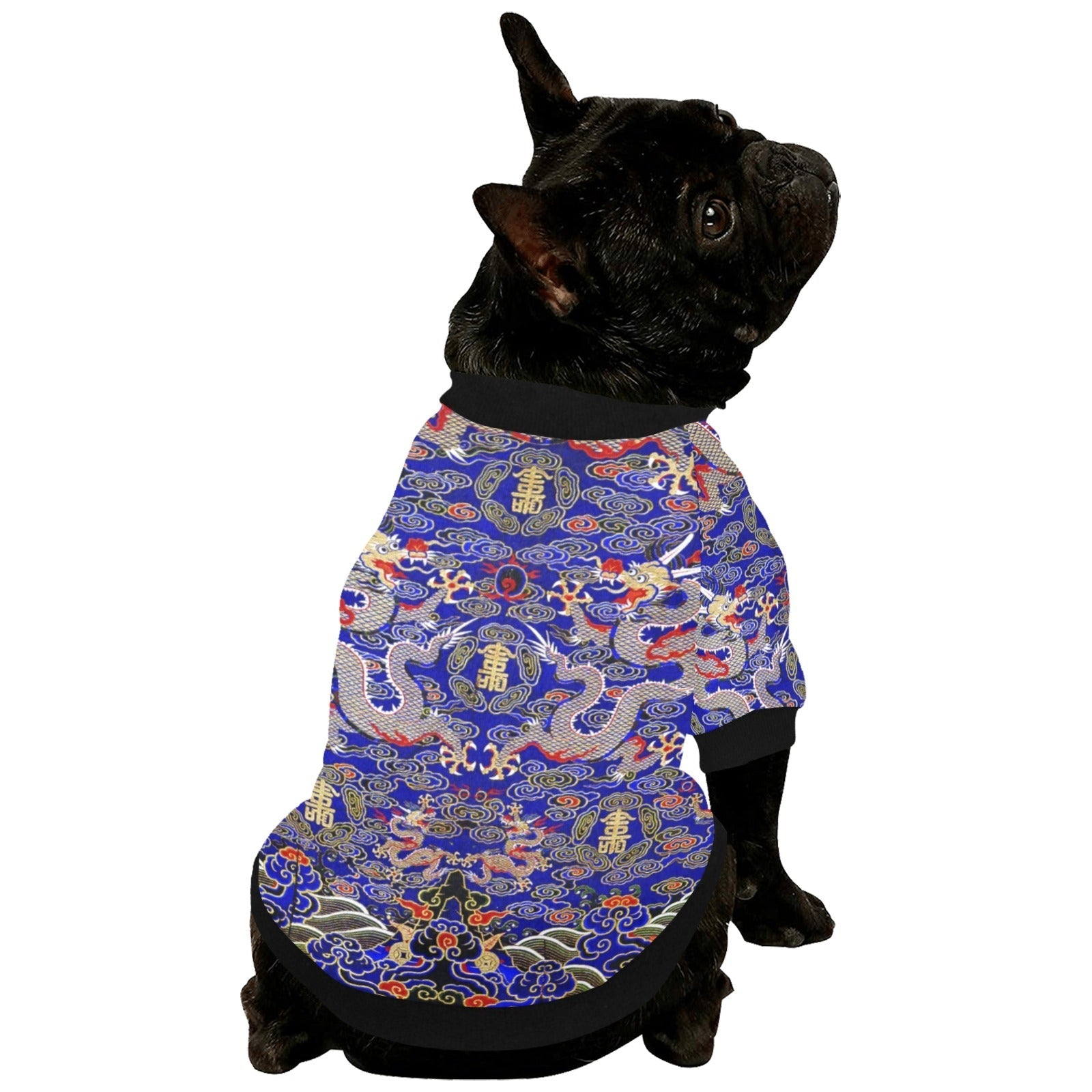 Blue Imperial Dragon Round Neck Shirt