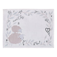 NoJo Together is Better White, Gray, and Taupe Mama and Baby Lamb Milestone Blanket - BIG FRENCHIES