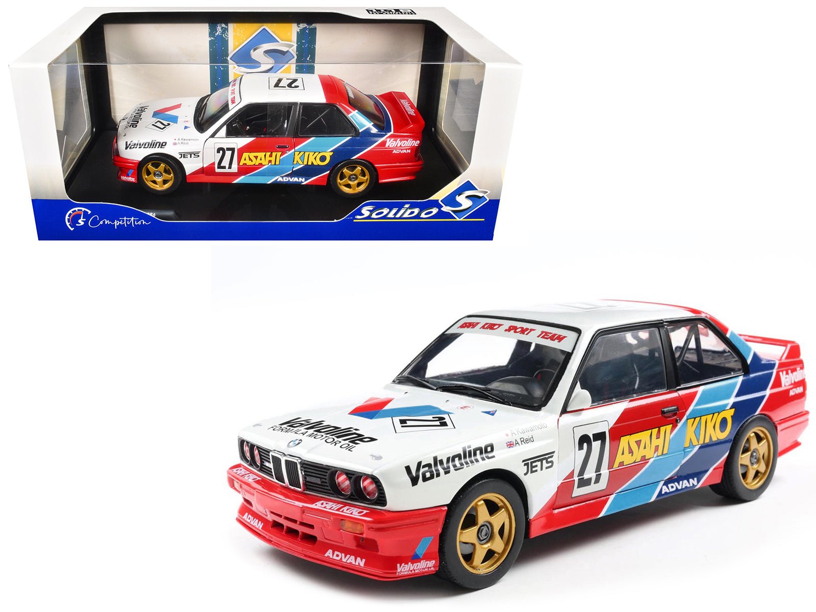 BMW E30 M3 #27 Atsushi Kawamoto - Anthony Reid "Japanese Touring Car Championship" (1986) "Competition" Series 1/18 Diecast Model Car by Solido  free shipping USA