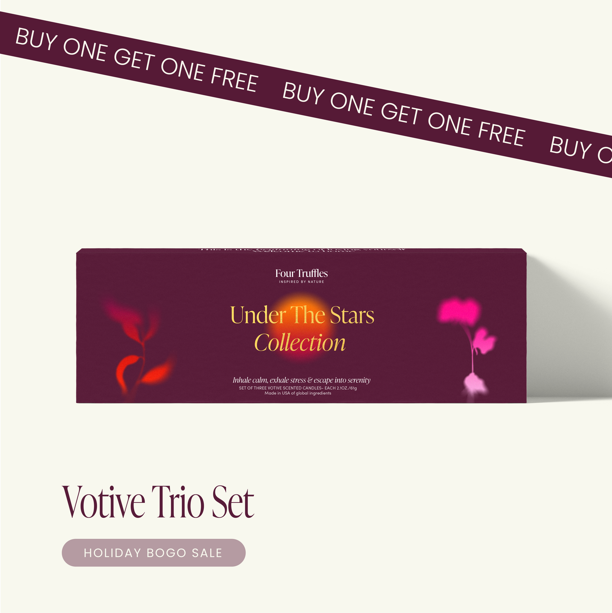 Under The Stars Set of Three Votive Candles - BIG FRENCHIES