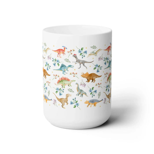 Boho Floral Dinosaur Mug with Stars - BIG FRENCHIES