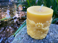 Boho Flower Garden Beeswax Pillar Candle - BIG FRENCHIES