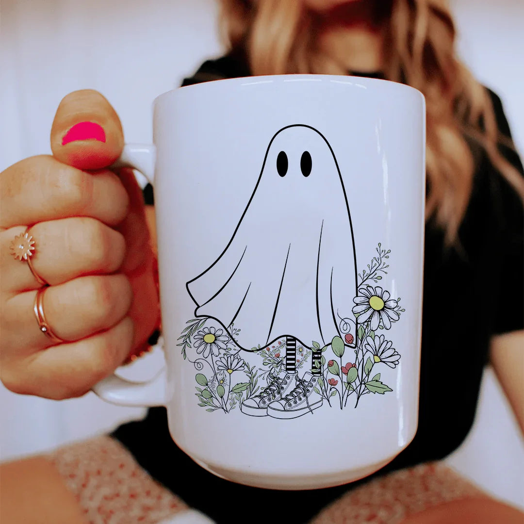 Boho Ghost Ceramic Mug 15 oz - BIG FRENCHIES