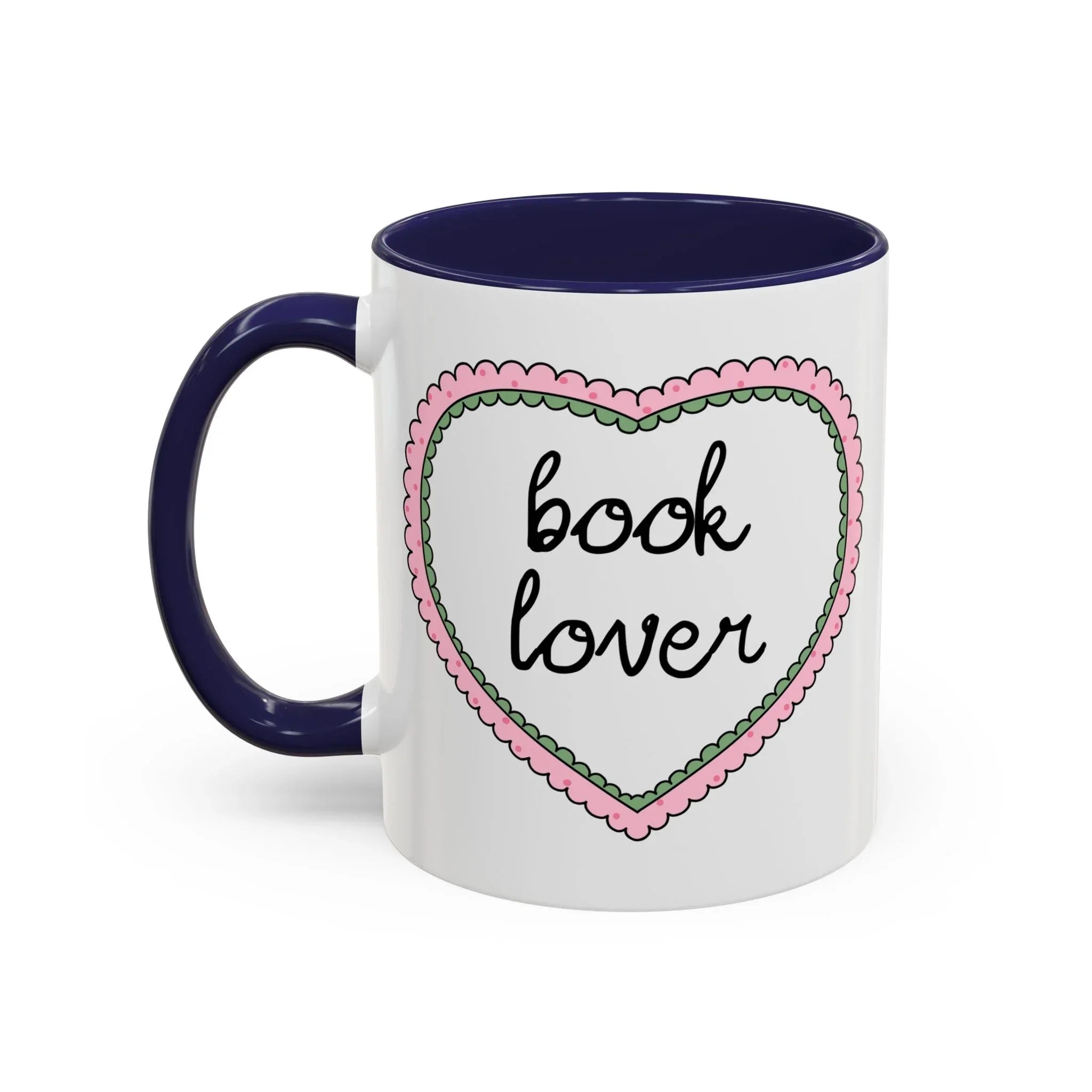 Book Lover Coffee Mug with Heart - BIG FRENCHIES