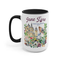 Bookish Classic Literature Coffee Mug: Jane Eyre by Charlotte Bronte | 15 Oz Floral Boho Style Coffee Mug - BIG FRENCHIES