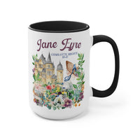 Bookish Classic Literature Coffee Mug: Jane Eyre by Charlotte Bronte | 15 Oz Floral Boho Style Coffee Mug - BIG FRENCHIES