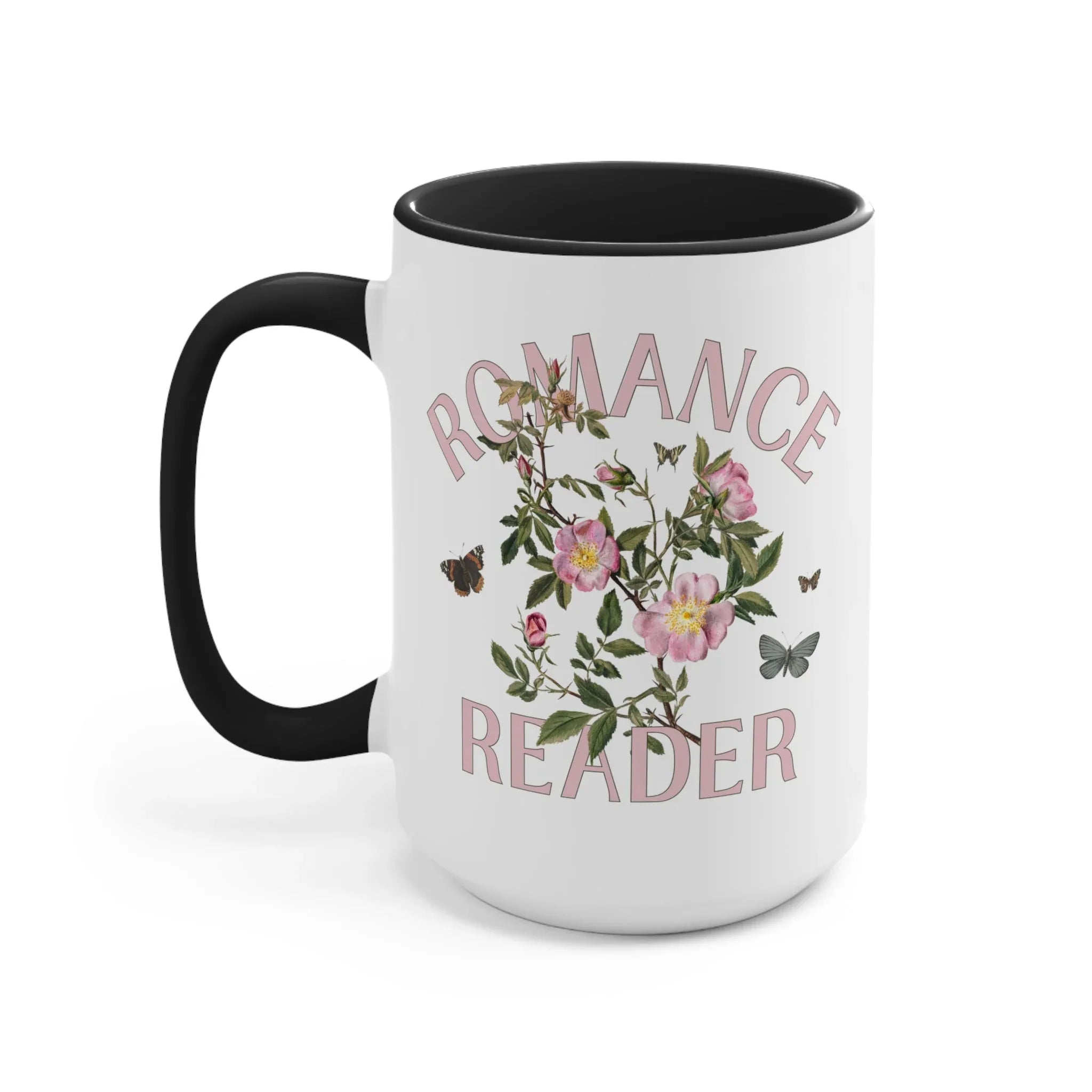 Bookish Floral Coffee Mug for Romance Reader: Vintage Botanical Mug with Butterflies - BIG FRENCHIES