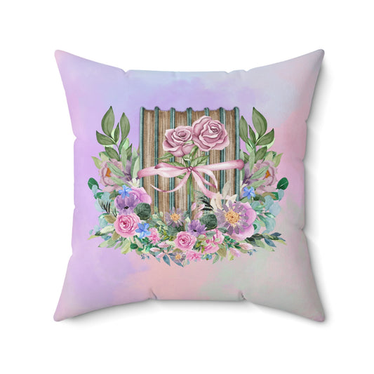 Bookish Floral Pillow