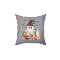 Bookish Ghost Pillow for Halloween: Adorable Ghost with Flowers and Bats - BIG FRENCHIES