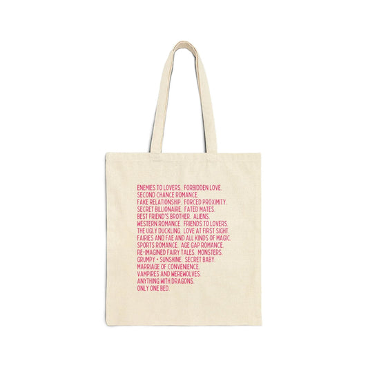 Bookish Romance Tropes Tote for Bookworm Who Loves Romance Tropes - BIG FRENCHIES