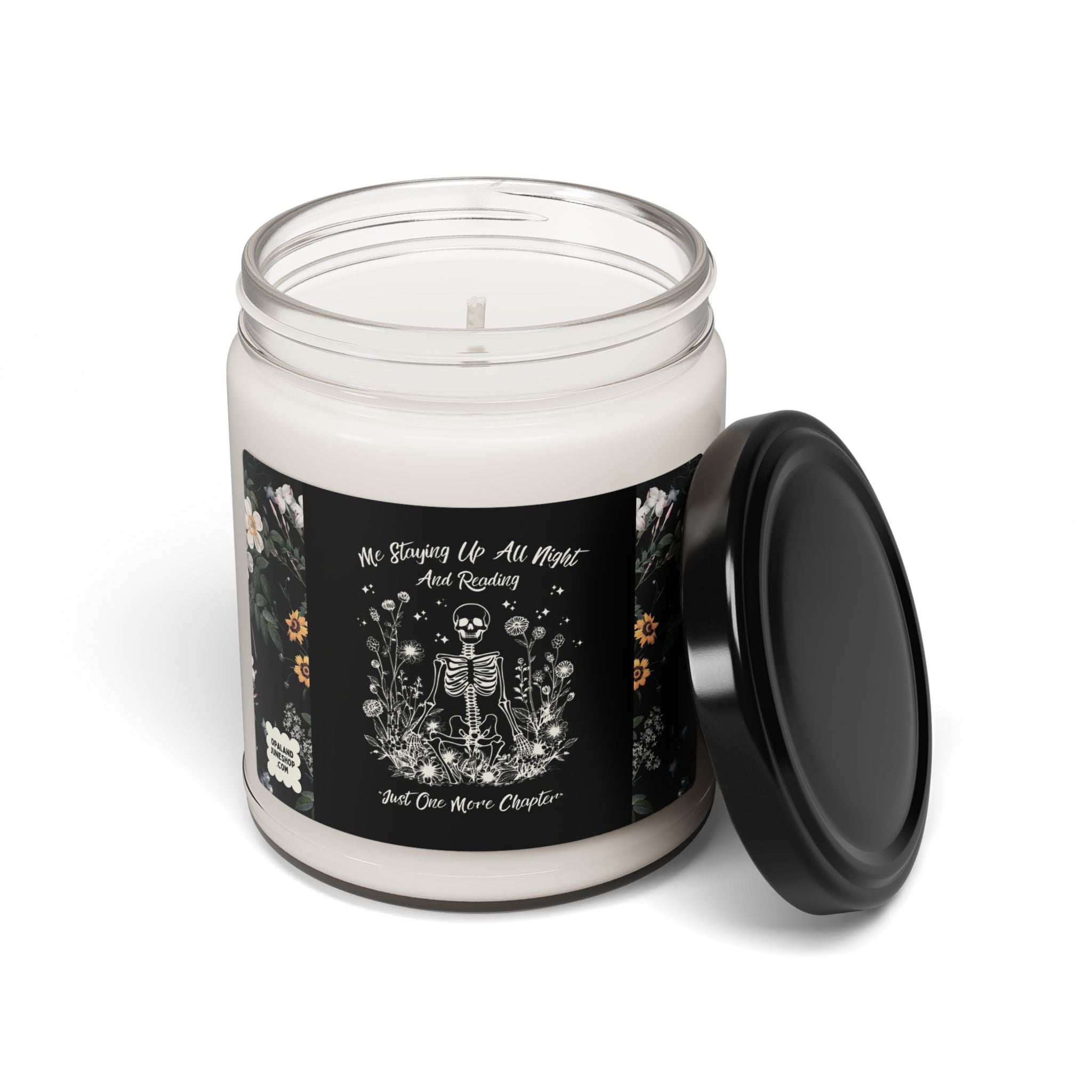 Bookish Skeleton Candle
