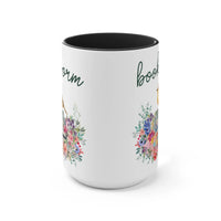 Bookworm Coffee Mug with Bird and Flowers: 15 Oz Coffee Mug - BIG FRENCHIES