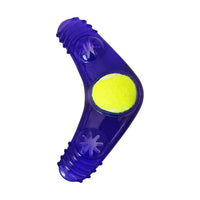 TPR Boomerang Dog Chew Toy with Removable Squeaker Tennis Ball & Treat Fill - BIG FRENCHIES