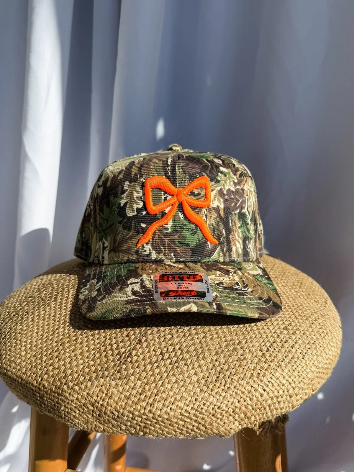 Bow Camo- Trucker Hat Bright Orange - BIG FRENCHIES