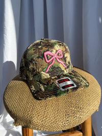 Bow Camo- Trucker Hat Pink