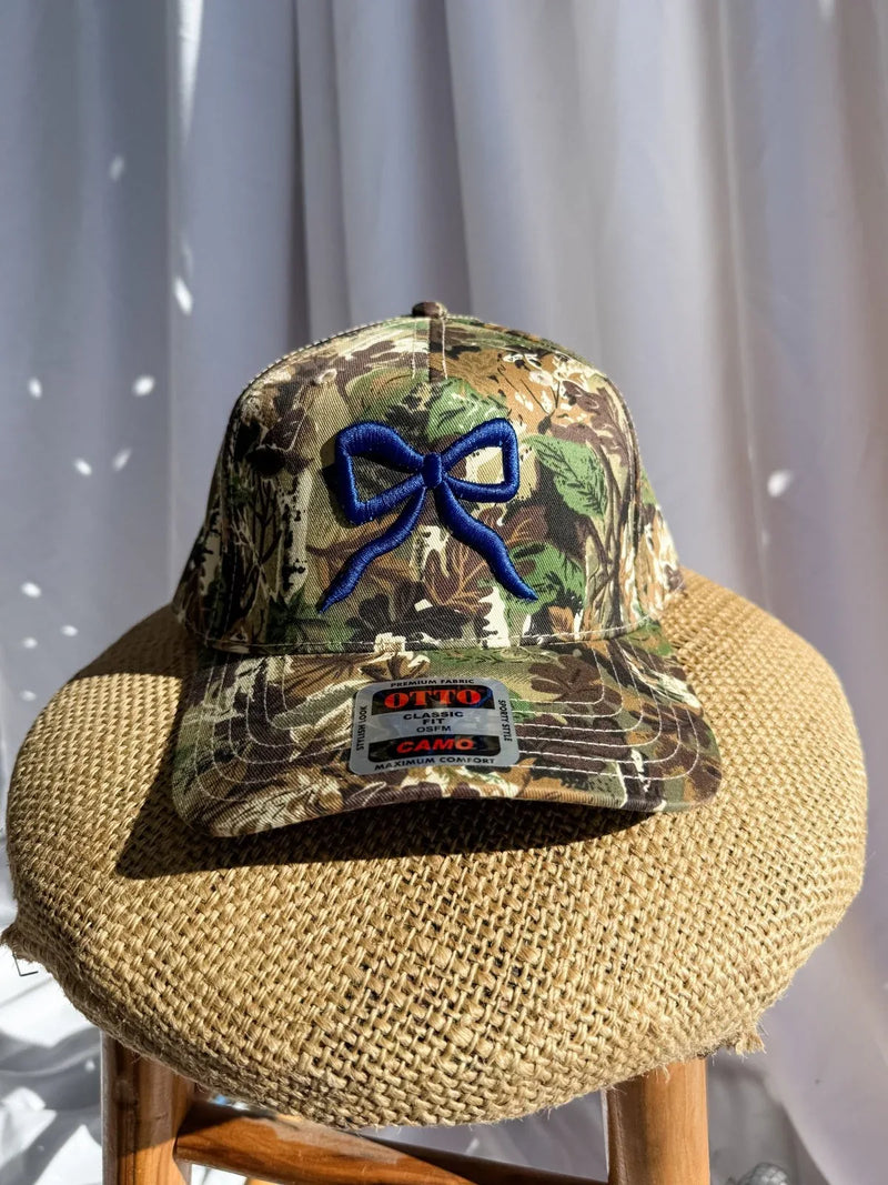 Bow Camo- Trucker Hat Royal Blue - BIG FRENCHIES