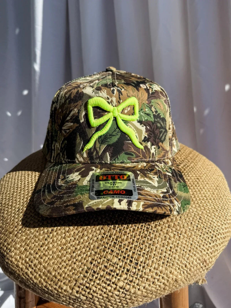 Bow Camo- Trucker Hat Yellow - BIG FRENCHIES