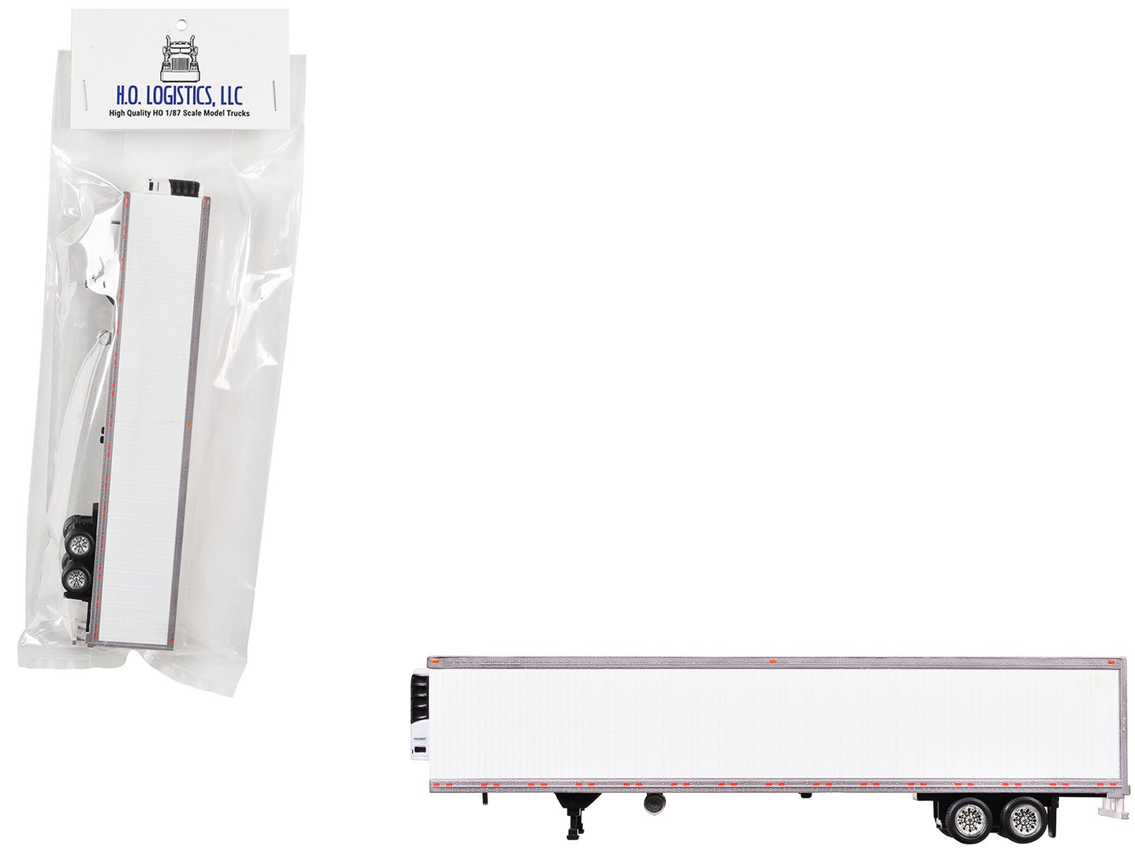 Box Dry Goods Trailer White 1/87 (HO) Scale Plastic Model by HO Logistics  free shipping USA