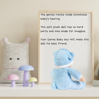 My First Baby Boy Doll in Blue with Rattle - BIG FRENCHIES