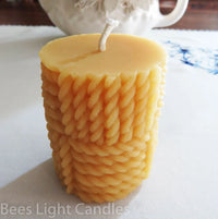Braided Rope Beeswax Pillar Candle - BIG FRENCHIES