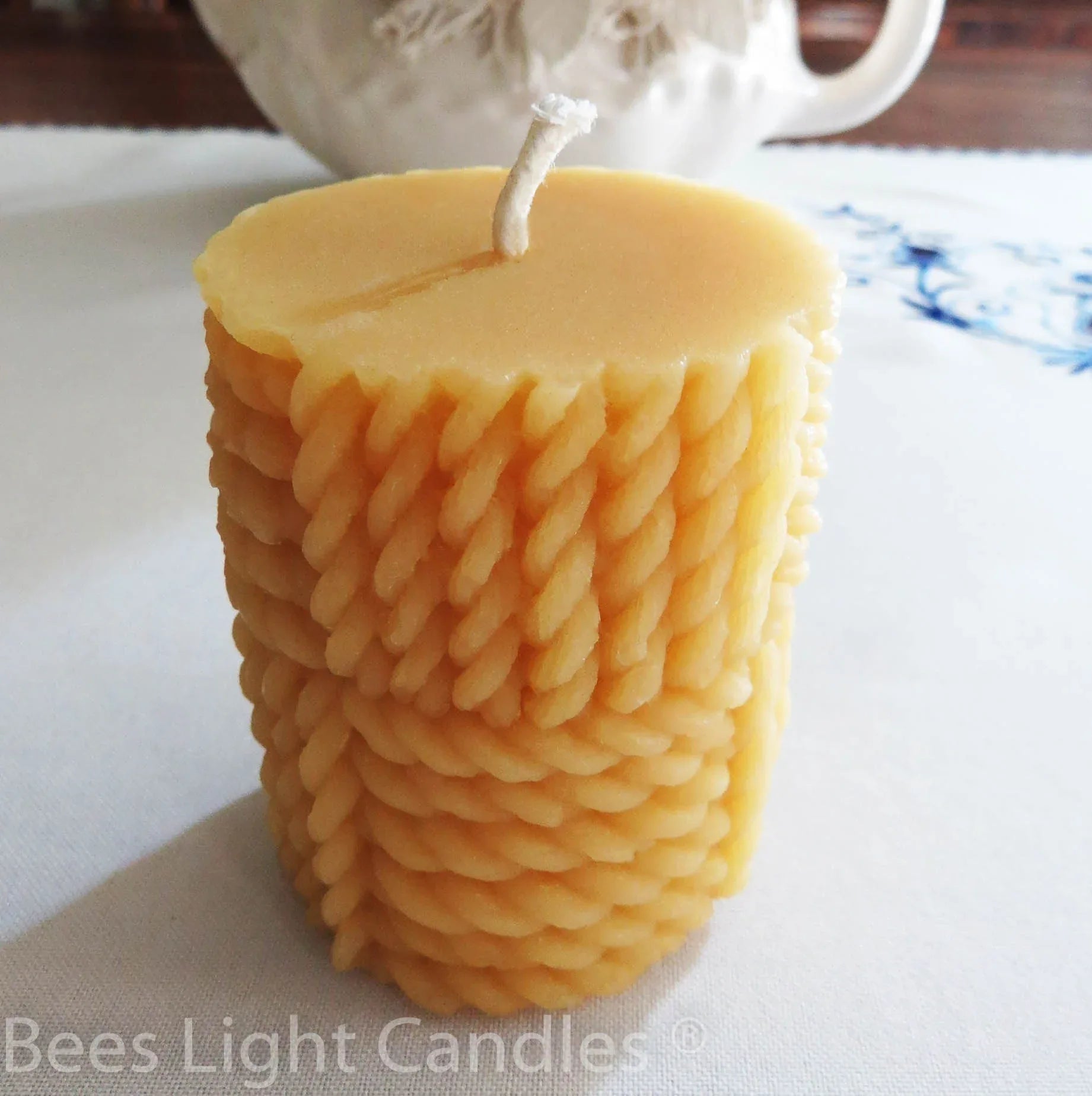 Braided Rope Beeswax Pillar Candle - BIG FRENCHIES