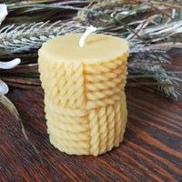 Braided Rope Beeswax Pillar Candle - BIG FRENCHIES