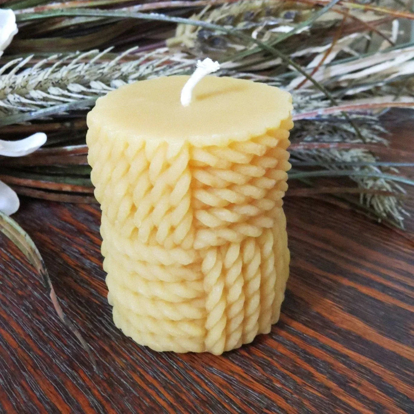 Braided Rope Beeswax Pillar Candle - BIG FRENCHIES