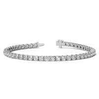 6ctw Created White Sapphire Tennis Bracelet - 3mm Stones - 14K Gold Overlay in White, Yellow or Rose Gold