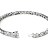 6ctw Created Sapphire Tennis Bracelet - 3mm Stones - 14K Gold Overlay in White, Yellow or Rose Gold