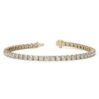 6ctw Lab Created Moissanite Tennis Bracelet - 3mm Stones - Choice of White or 14K Gold Plated Finish
