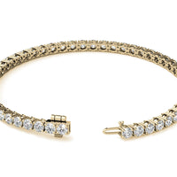 6ctw Created Sapphire Tennis Bracelet - 3mm Stones - 14K Gold Overlay in White, Yellow or Rose Gold