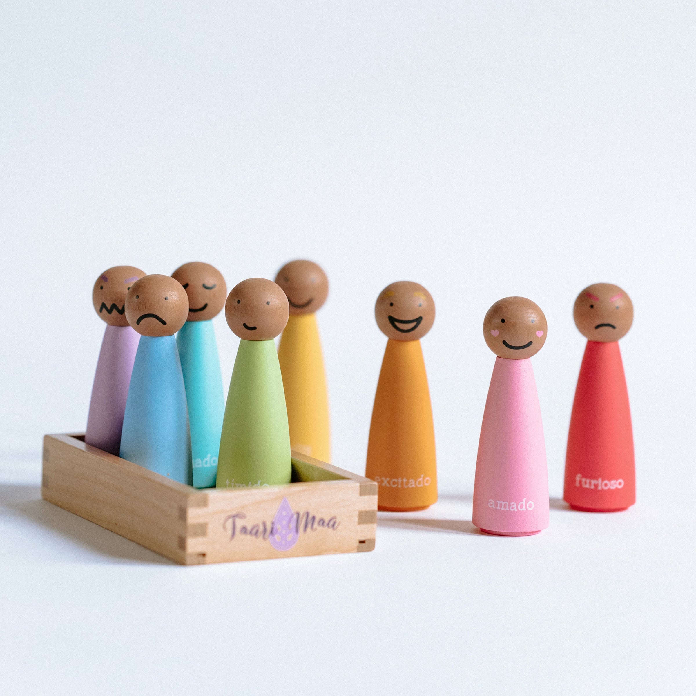 Bilingual Feelings & Emotions Peg Dolls • Gujarati | Hindi | Spanish | English