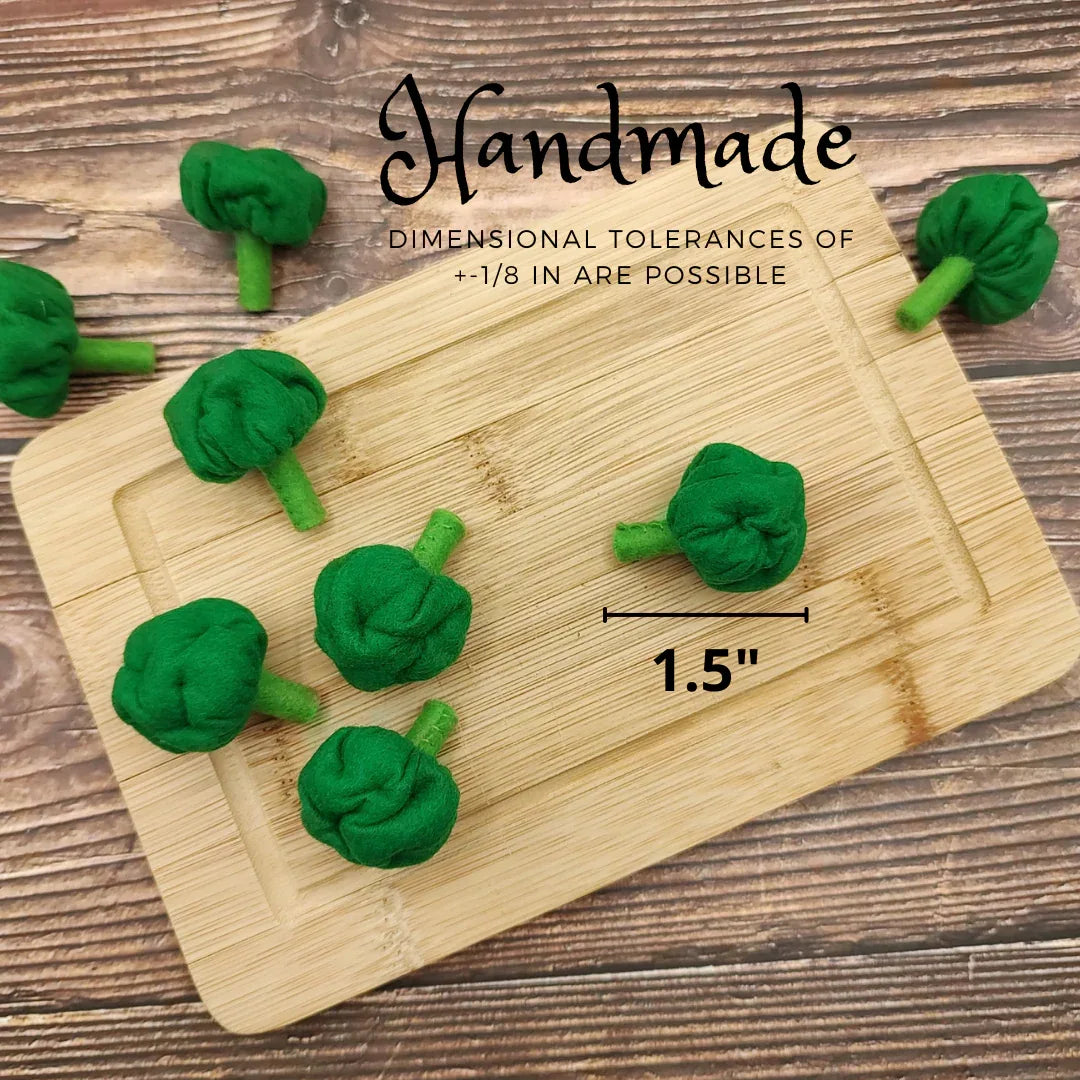 Broccoli, pieces of broccoli felt play food vegetable - BIG FRENCHIES