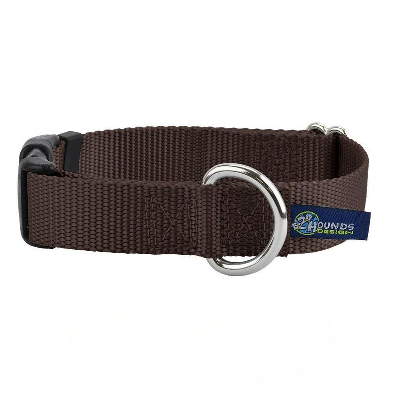 5/8″ and 1″ Brown Nylon Dog Collar-Pet Collars & Leashes-BIG FRENCHIES-2 Hounds Design