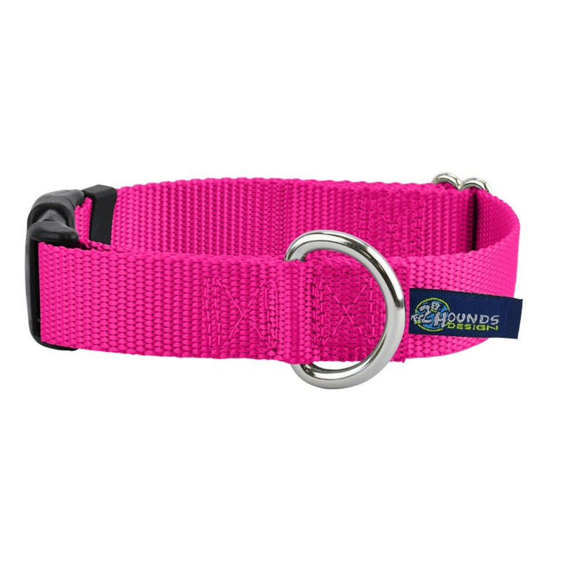 5/8″ and 1″ Hot Pink Nylon Dog Collar-Pet Collars & Leashes-BIG FRENCHIES-2 Hounds Design