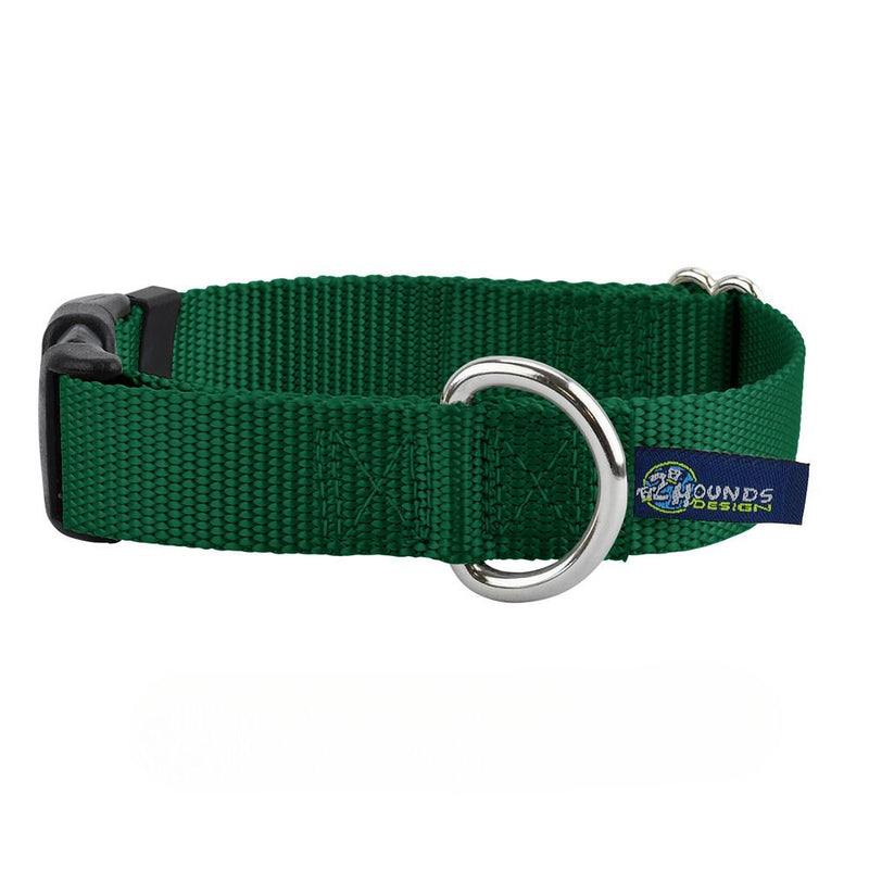 5/8″ and 1″ Kelly Green Nylon Dog Collar-Pet Collars & Leashes-BIG FRENCHIES-2 Hounds Design