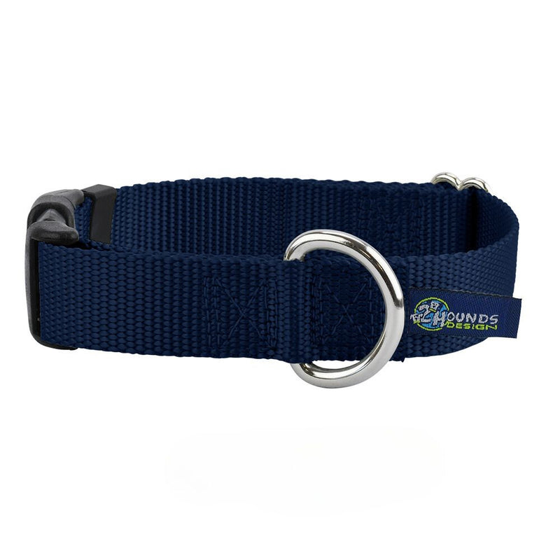 5/8″ and 1″ Navy Blue Nylon Dog Collar-Pet Collars & Leashes-BIG FRENCHIES-2 Hounds Design