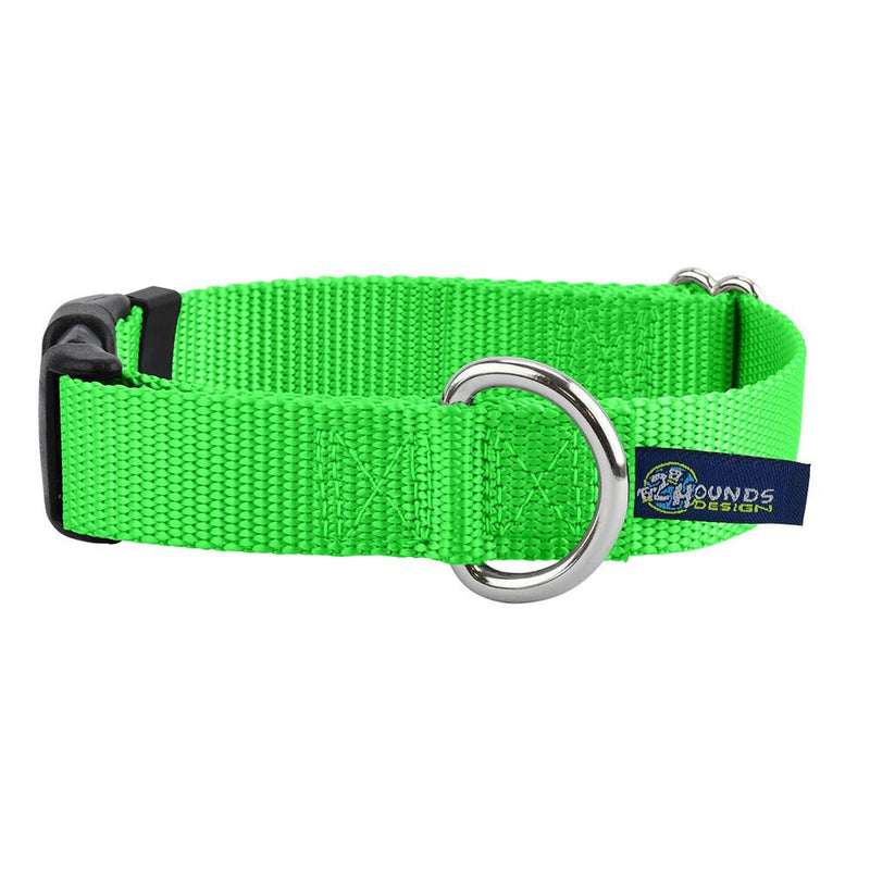 5/8″ and 1″ Neon Green Nylon Dog Collar-Pet Collars & Leashes-BIG FRENCHIES-2 Hounds Design