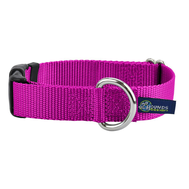 5/8″ and 1″ Raspberry Nylon Dog Collar-Pet Collars & Leashes-BIG FRENCHIES-2 Hounds Design