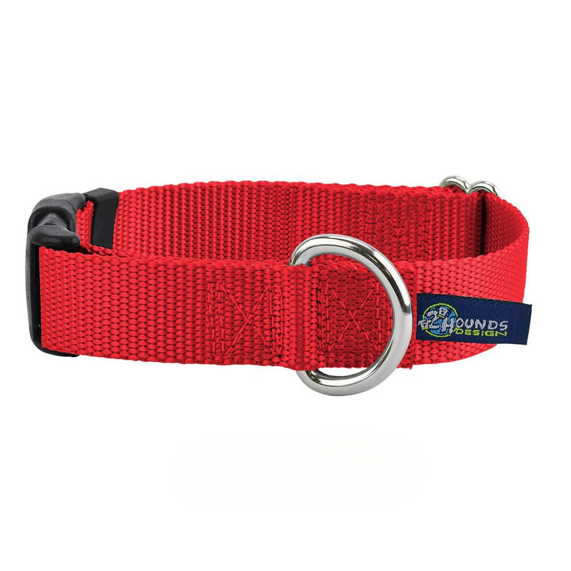5/8″ and 1″ Red Nylon Dog Collar-Pet Collars & Leashes-BIG FRENCHIES-2 Hounds Design