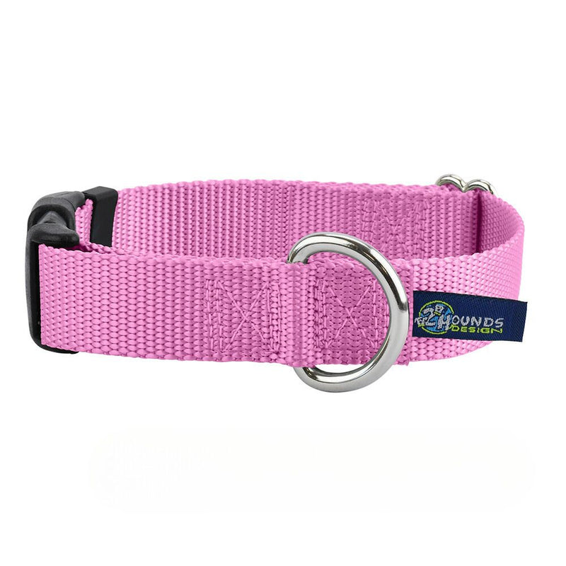 5/8″ and 1″ Rose Pink Nylon Dog Collar-Pet Collars & Leashes-BIG FRENCHIES-2 Hounds Design