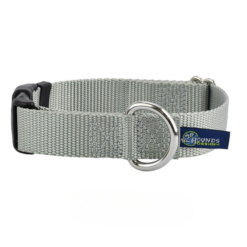 5/8″ and 1″ Silver Nylon Dog Collar-Pet Collars & Leashes-BIG FRENCHIES-2 Hounds Design
