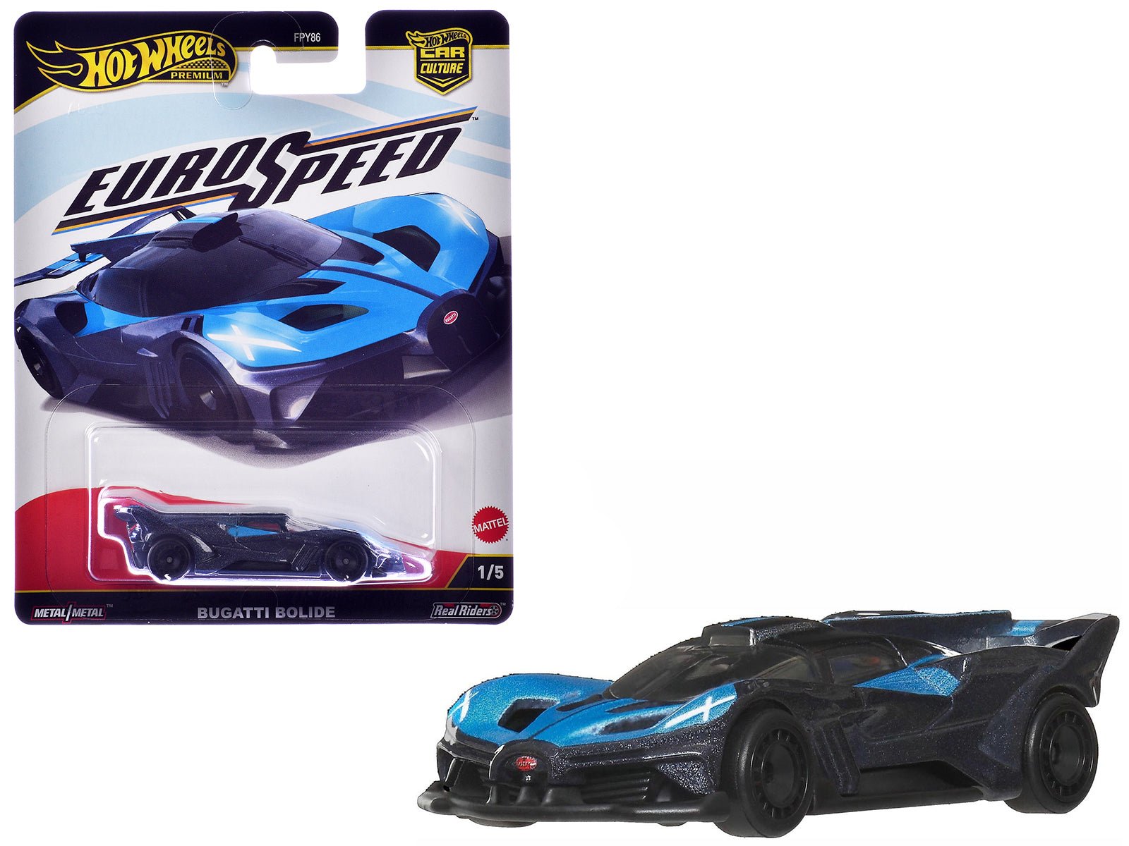 Bugatti Bolide Blue and Dark Blue Metallic "Euro Speed" Series Diecast Model Car by Hot Wheels  free shipping USA