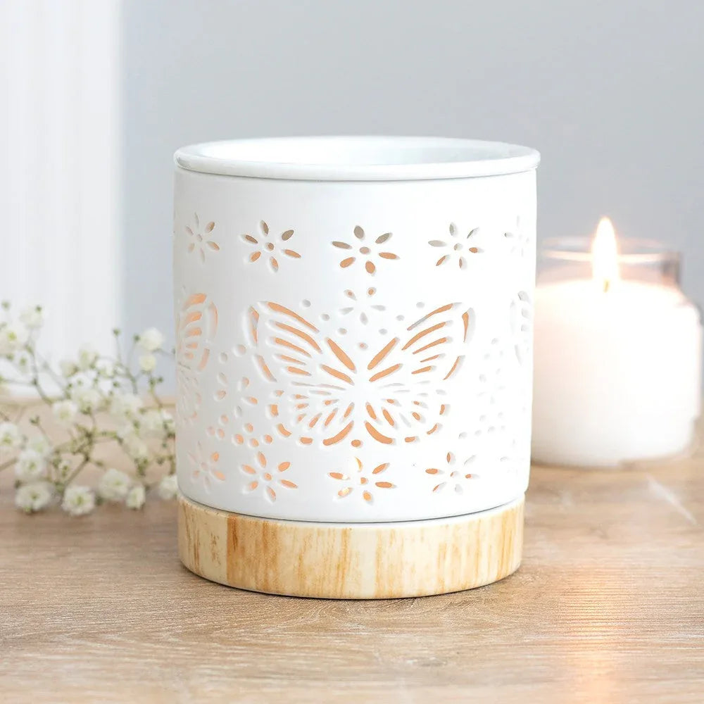 Matte Ceramic Butterfly Oil Burner and Wax Warmer - BIG FRENCHIES