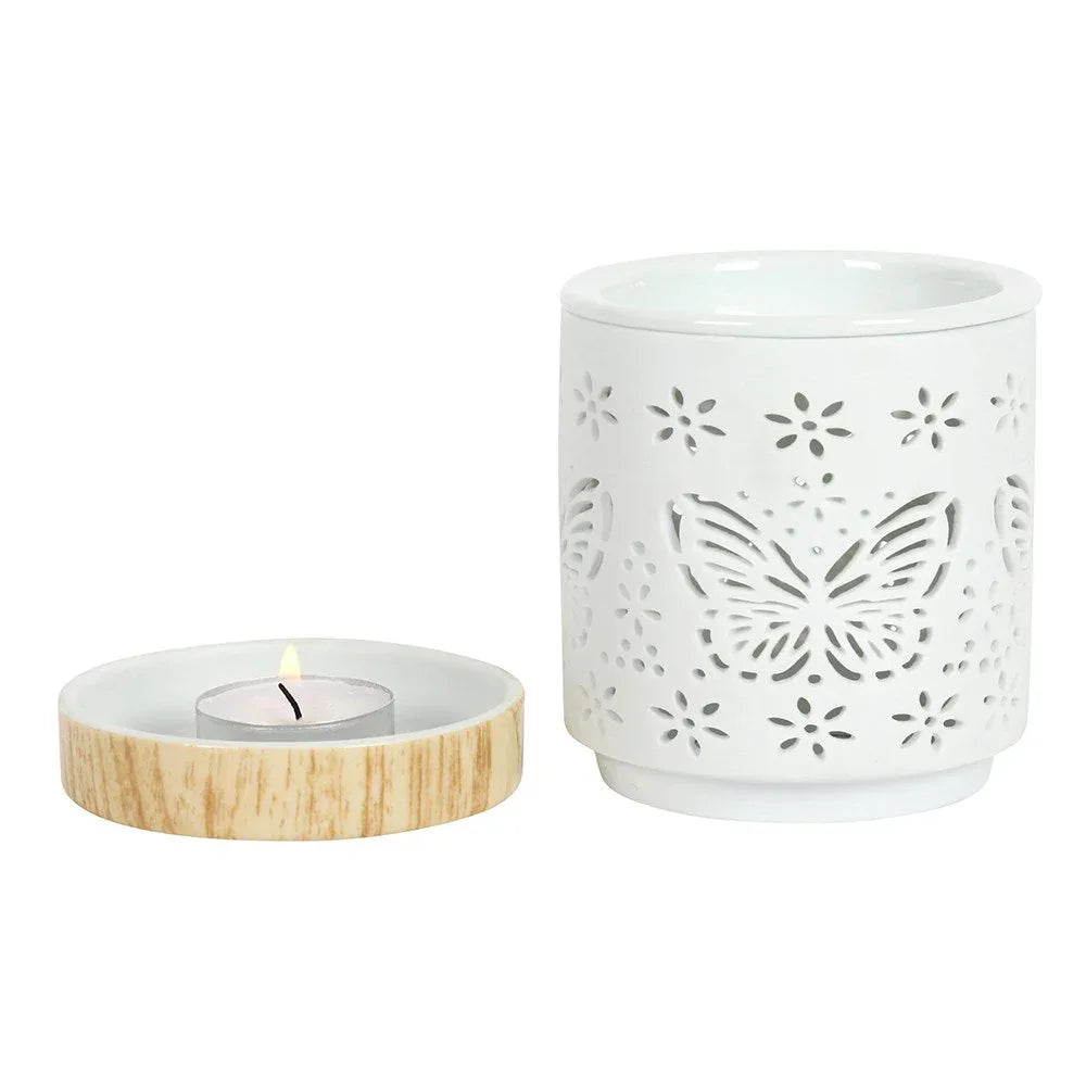 Matte Ceramic Butterfly Oil Burner and Wax Warmer - BIG FRENCHIES