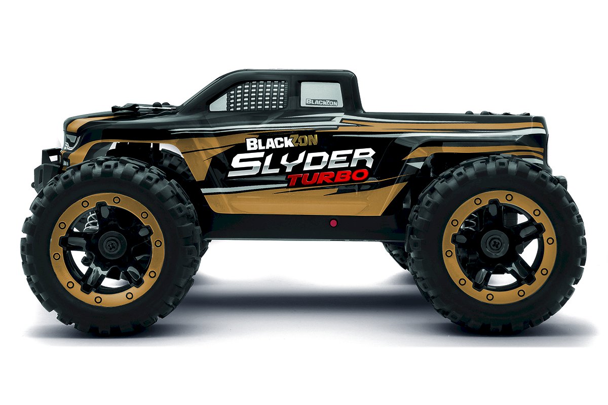 BlackZon Slyder MT Turbo 1/16 4WD RTR 2S Brushless Monster Truck – Gold (540212)