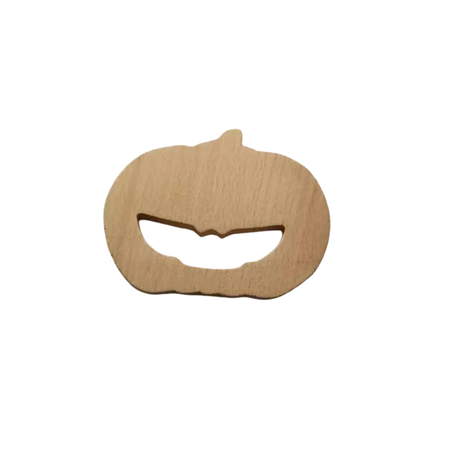 Pumpkin Jack-O-Lantern Wooden Teether Halloween Toy - BIG FRENCHIES